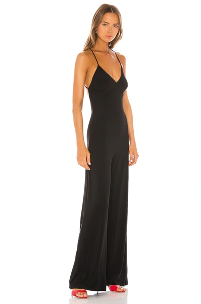 Shop Norma Kamali Low Back Slip Jumpsuit In Black