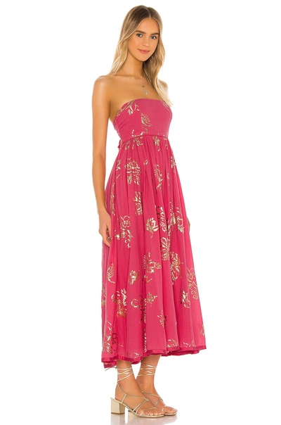 Shop Free People Baja Babe Midi Dress In Hot Pink Combo