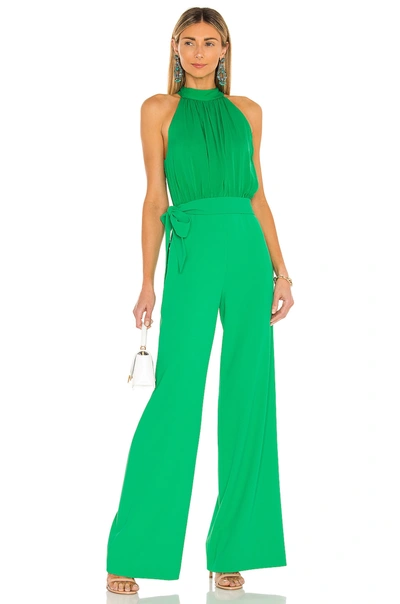 Shop Alice And Olivia Thelma Halter Neck Jumpsuit In Mint Kelly