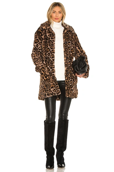 Shop A.l.c Bolton Faux Fur Coat In Leopard