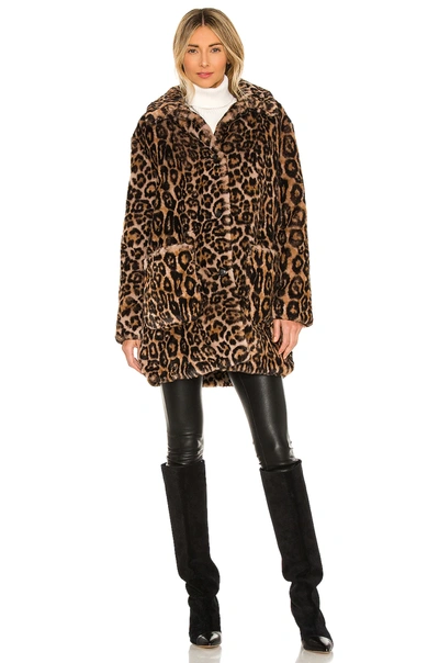 Shop A.l.c Bolton Faux Fur Coat In Leopard