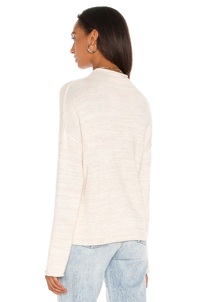 Shop Swtr Funnel Neck Cable Sweater In Ecru Combo