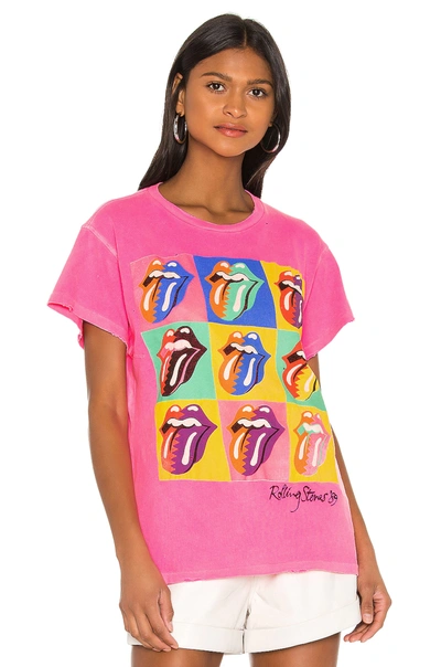 Shop Madeworn Rolling Stones 89 Multi Tongue Tee In Neon Pink