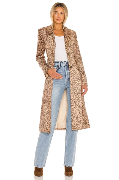 Shop House Of Harlow 1960 X Revolve Perry Belted Coat In Brown Leopard Multi