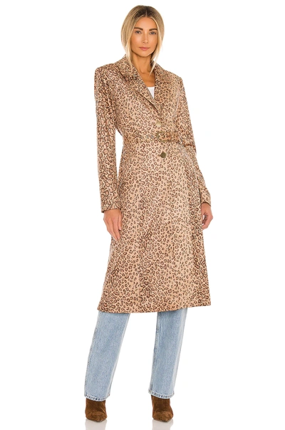 Shop House Of Harlow 1960 X Revolve Perry Belted Coat In Brown Leopard Multi