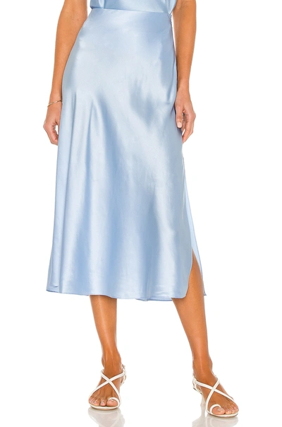 Shop Dannijo Silk Bias Skirt In Baby Blue