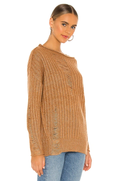 Shop Lovers & Friends Subtle Shine Distressed Tunic In Brown