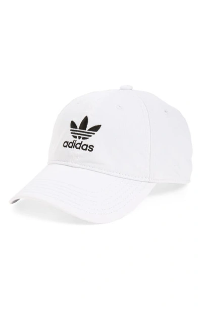 Shop Adidas Originals Relaxed Baseball Cap In White/ Black