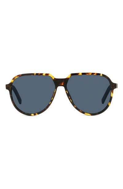 Shop Dior Essential 58mm Aviator Sunglasses In Havana/other / Blue