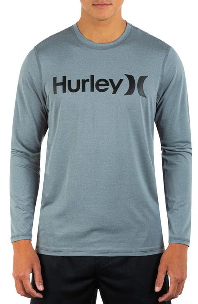 Shop Hurley One And Only Hybrid Long Sleeve Swim Shirt In Cool Grey