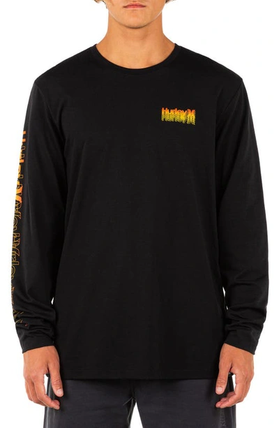 Shop Hurley Everyday Explore Long Sleeve Graphic Tee In Black