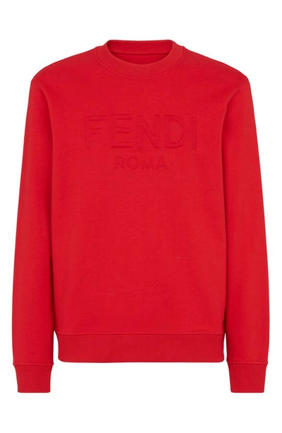 Shop Fendi Logo Cotton Sweatshirt In Cancer