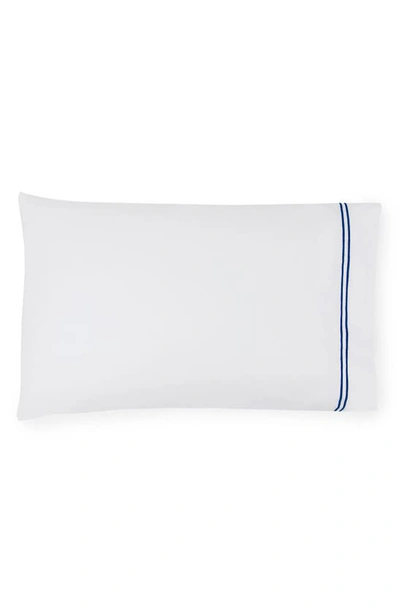 Shop Sferra Grande Hotel Pillowcase In White/ Navy