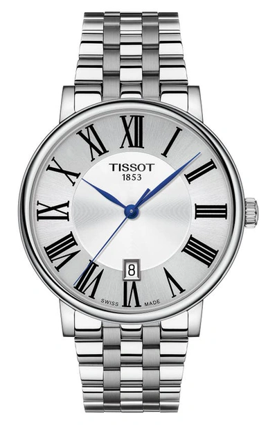 Shop Tissot T-classic Carson Premium Bracelet Watch, 40mm In Silver