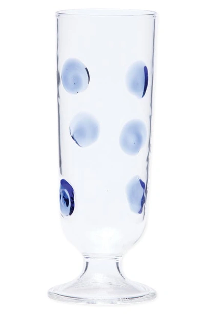Vietri Drop Blue Champagne Glass In Blue