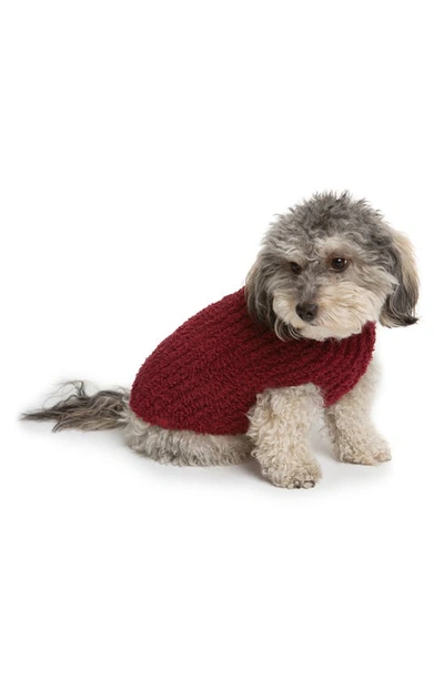 Shop Barefoot Dreamsr Cozychic™ Ribbed Dog Sweater In Cranberry