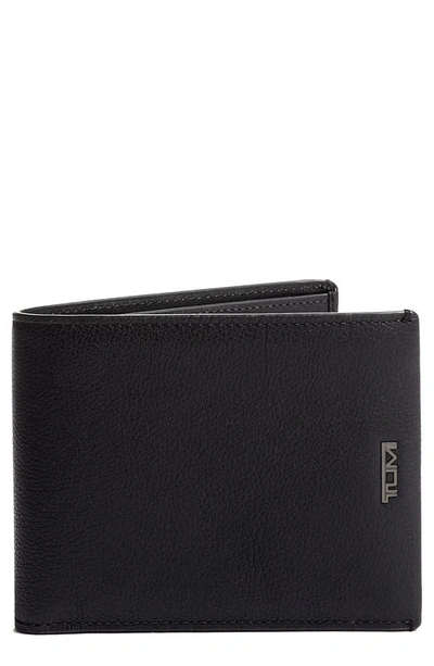 Shop Tumi Nassau Global Leather Wallet With Removable Passcase In Black Texture
