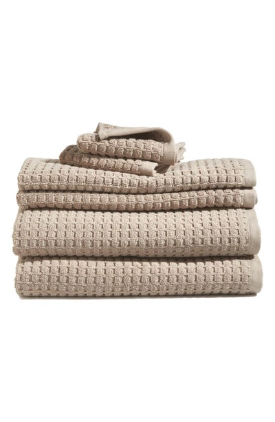 Shop Dkny Quick Dry 6-piece Bath Towel, Hand Towel & Washcloth Set In Linen