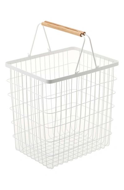 Shop Yamazaki Tosca Laundry Basket In White Large