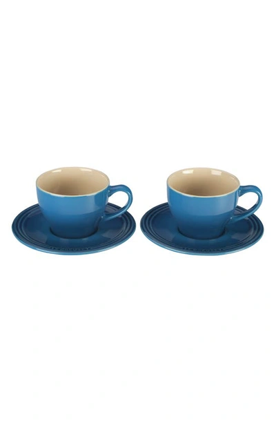 Shop Le Creuset Set Of 2 Cappuccino Cups & Saucers In Marseille