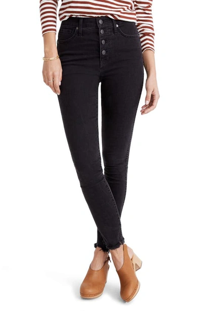 Shop Madewell 10-inch High Waist Skinny Jeans Button-through Edition In Berkeley Wash