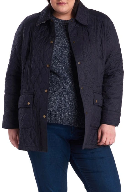 Barbour Plus Summer Beadnell Quilted Coat In Navy