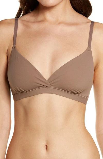 Shop Skims Fits Everybody Crossover Bralette In Umber