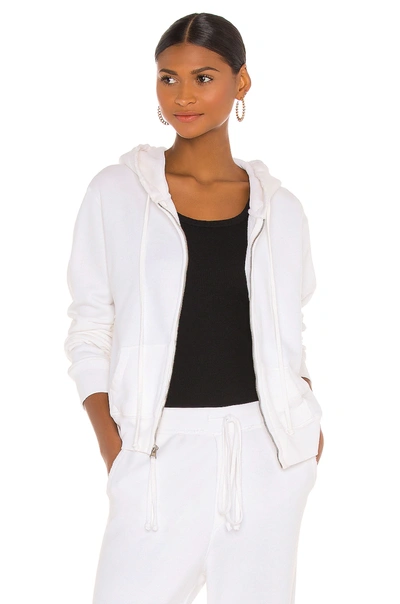 Shop Nili Lotan Callie Zip Up Hoodie In Vintage White