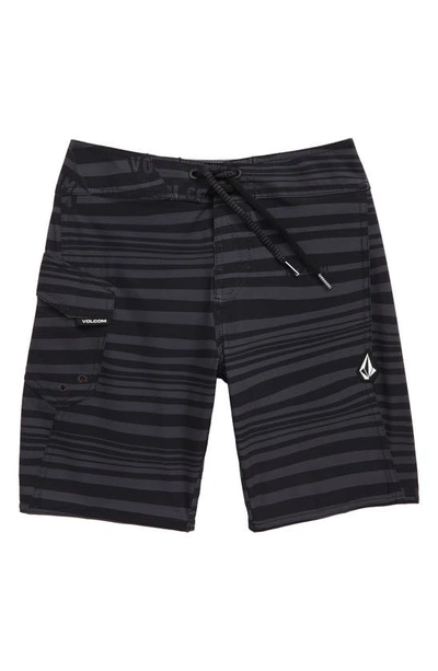Shop Volcom Stripe Mod Board Shorts In Black