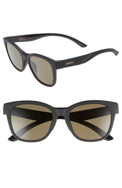 Shop Smith Caper 53mm Chromapop™ Polarized Square Sunglasses In Matte Black