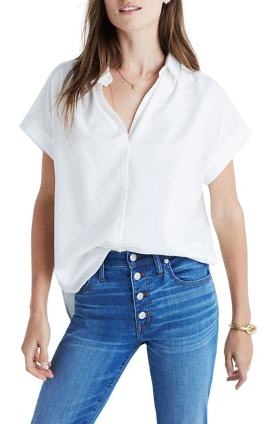 Shop Madewell Central Blouse In Pure White