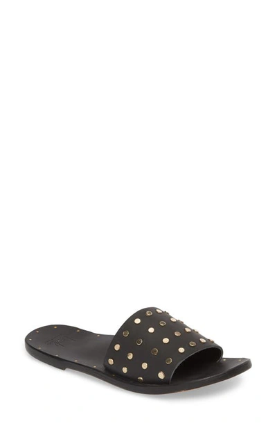 Shop Beek Lovebird Embroidered Slide Sandal In Black/ Black