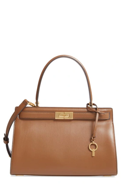 Shop Tory Burch Small Lee Radziwill Leather Bag In Moose