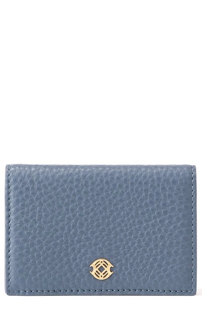Shop Dagne Dover Accordion Leather Card Case In Ash Blue