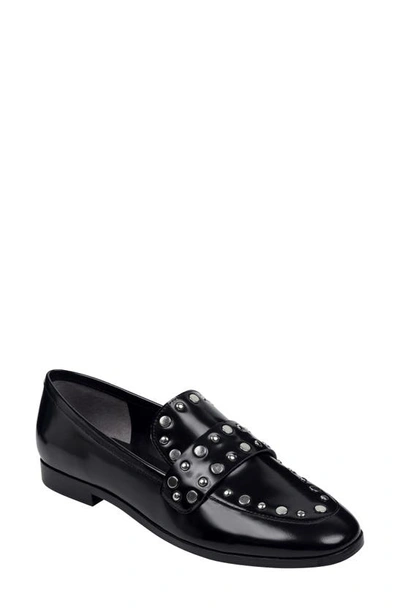 Shop Marc Fisher Ltd Zimma Studded Loafer In Black Leather