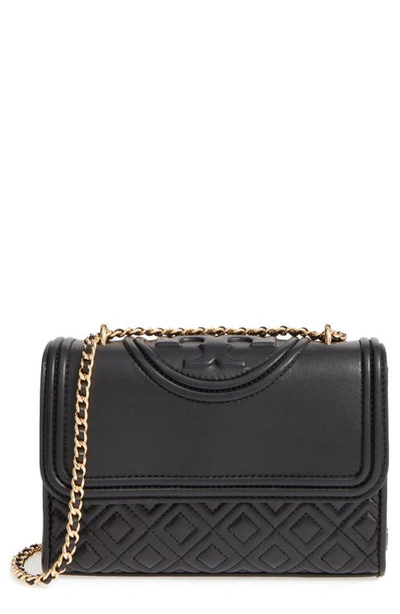 Shop Tory Burch 'small Fleming' Quilted Leather Shoulder Bag In Black