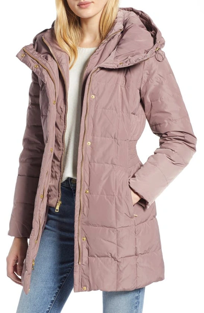 Shop Cole Haan Signature Cole Haan Hooded Down & Feather Jacket In Mauve