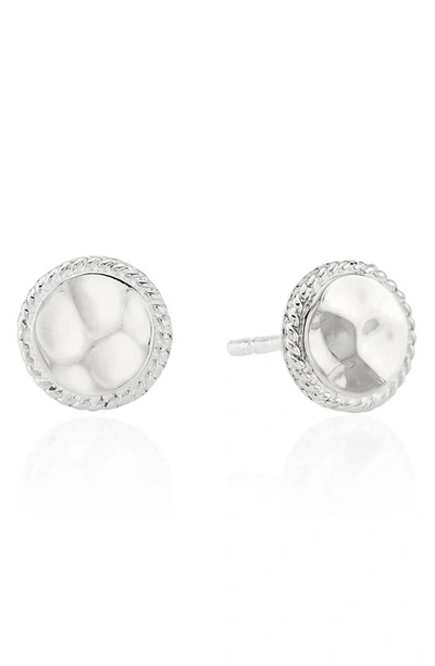 Shop Anna Beck Hammered Stud Earrings In Silver