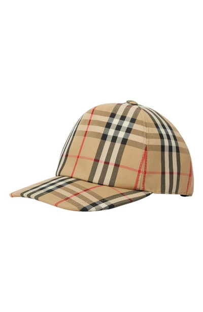 Shop Burberry Vintage Check Baseball Cap In Archive Beige