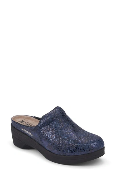 Shop Mephisto Satty Clog Mule In Navy Leather