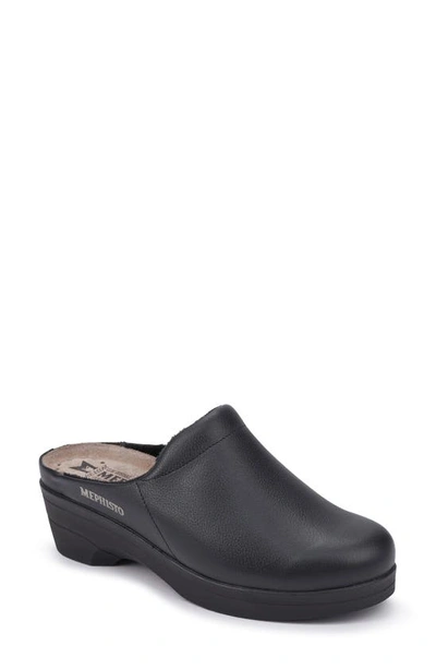 Shop Mephisto Satty Clog Mule In Black Spider Leather