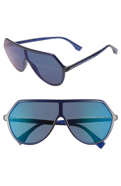 Shop Fendi 135mm Shield Sunglasses In 0pjp-8n