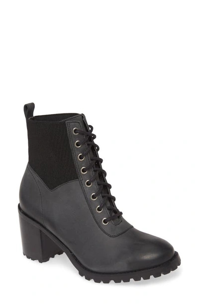 Shop Matisse Moss Lace-up Boot In Black Leather