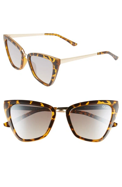 Shop Quay Reina 52mm Mini Cat Eye Sunglasses In Tort/ Brown Flash