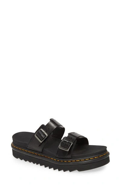 Shop Dr. Martens Myles Slide Sandal In Black Brando Leather