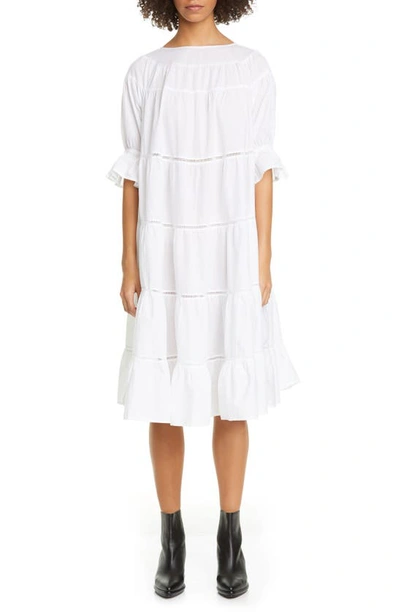 Shop Merlette Paradis Open Tier Cotton Dress In White