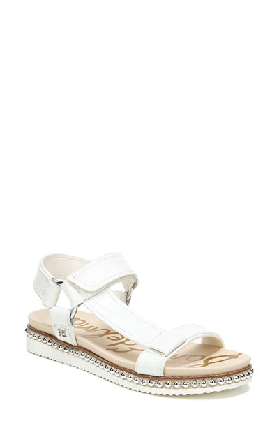 Shop Sam Edelman Annalise Platform Sandal In Bright White Leather