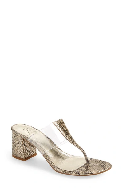 Shop Adrianna Papell Choir Sandal In Gold/ Clear Faux Leather