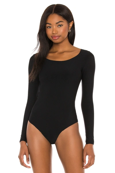 Shop Commando Butter Long Sleeve Bodysuit In Black