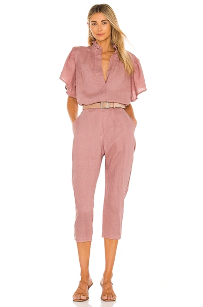 Shop Acacia Donny Linen Jumpsuit In Petal